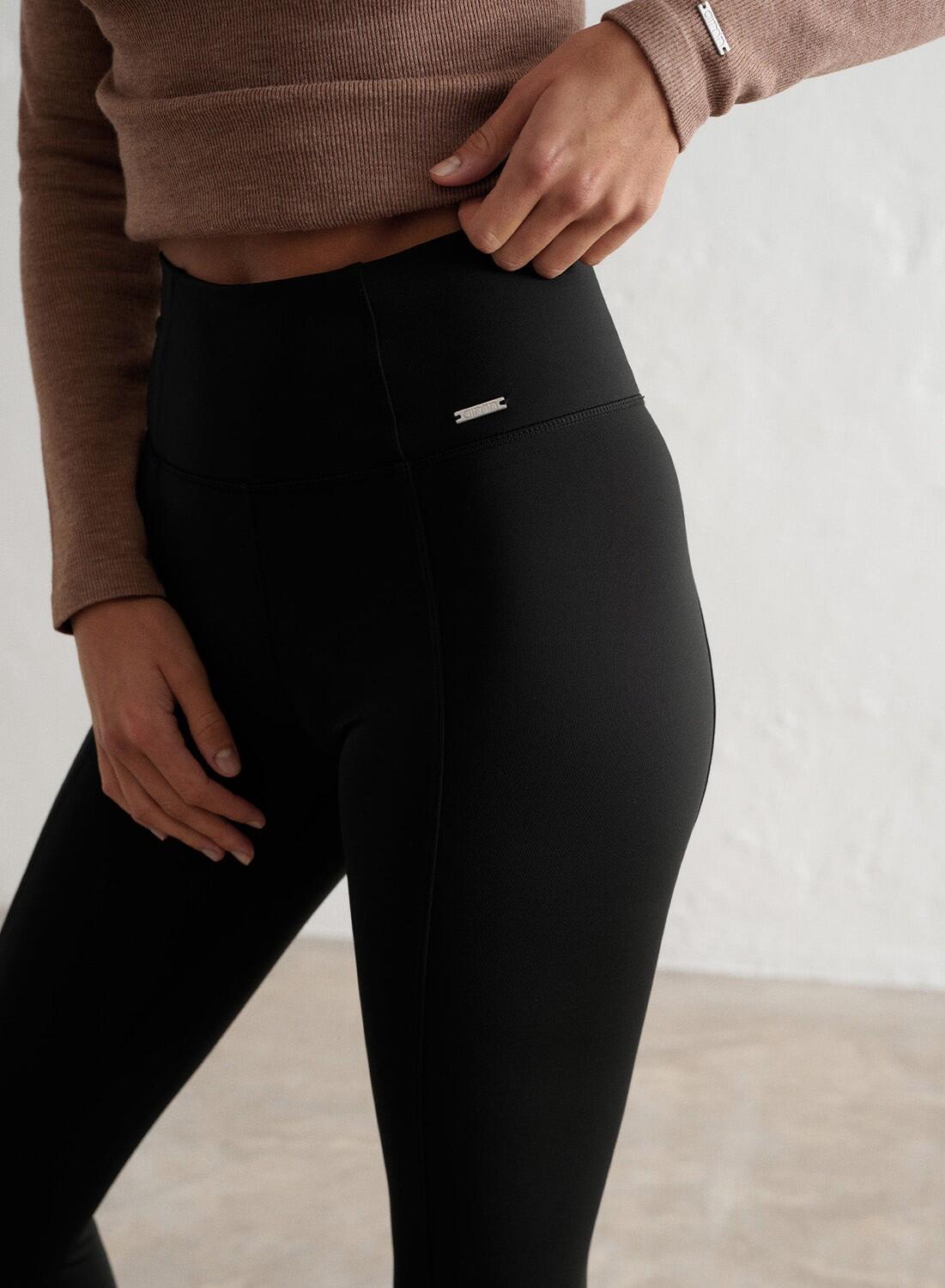Mujer Leggings Calientes con Plisados Negro 6/6