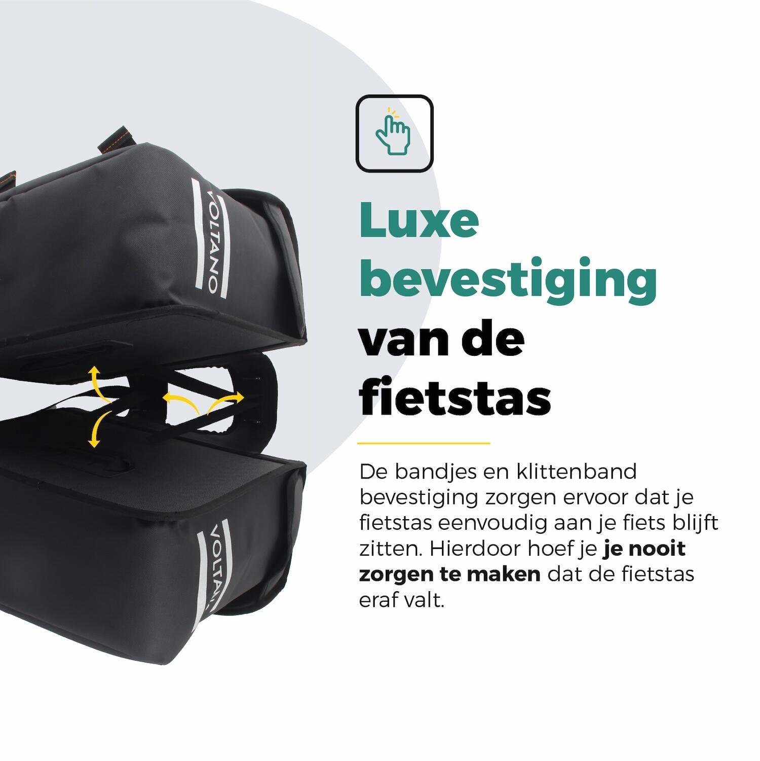 Voltano Dubbele Fietstas Premium Afgeschuind - Zwart - 44 Liter 2/7