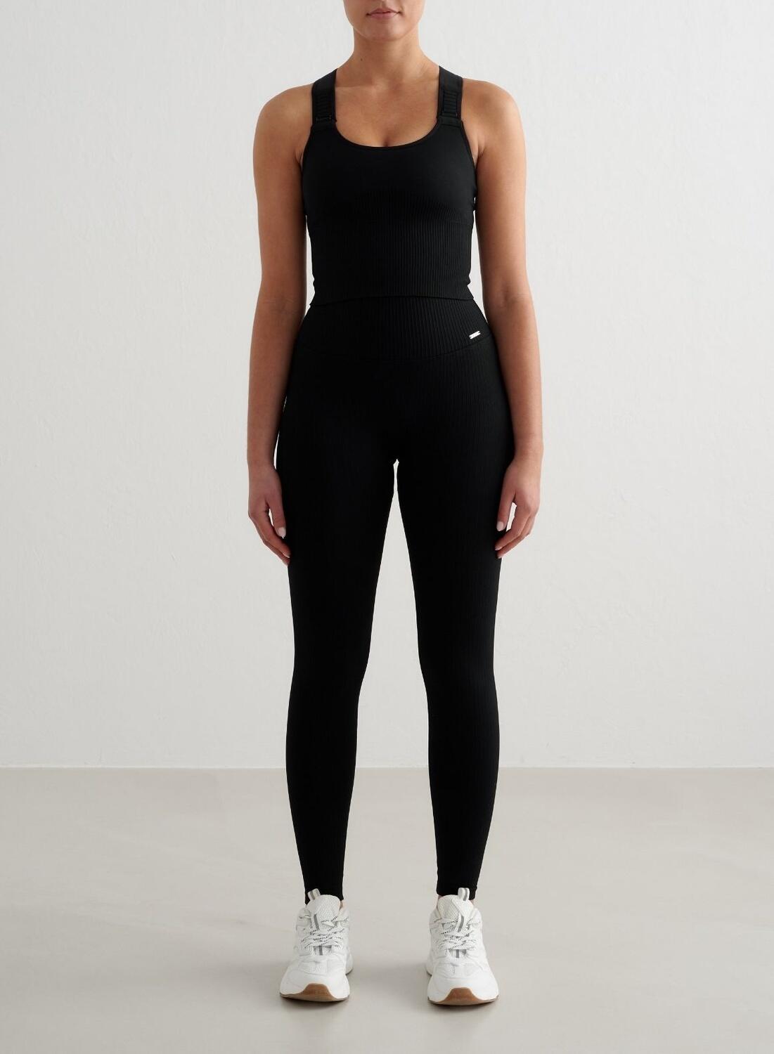 Femme Soutien-gorge de sport Maintien Élevé Sans Couture Bralette Noir 3/6