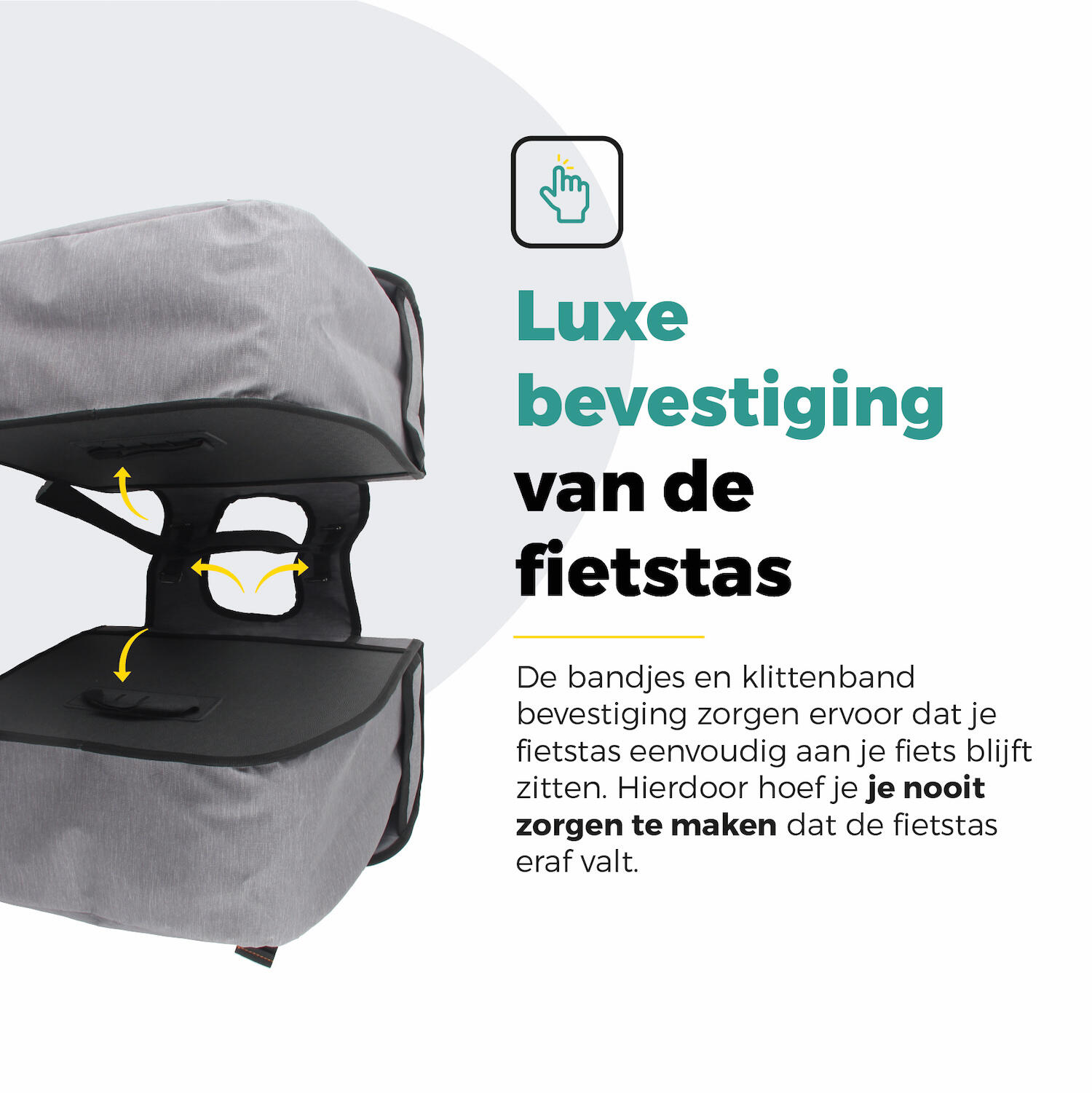 Voltano Dubbele Fietstas Premium Afgeschuind - Grijs - 44 Liter 2/7