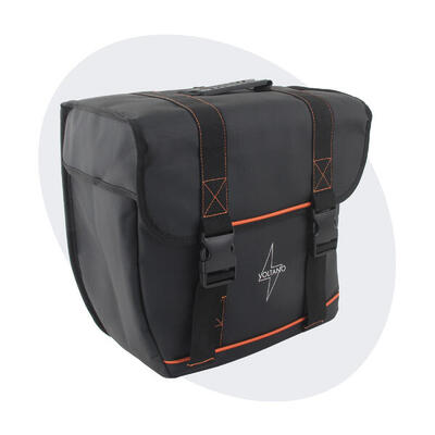 Voltano enkele fietstas afgeschuind links - zwart - 22 liter