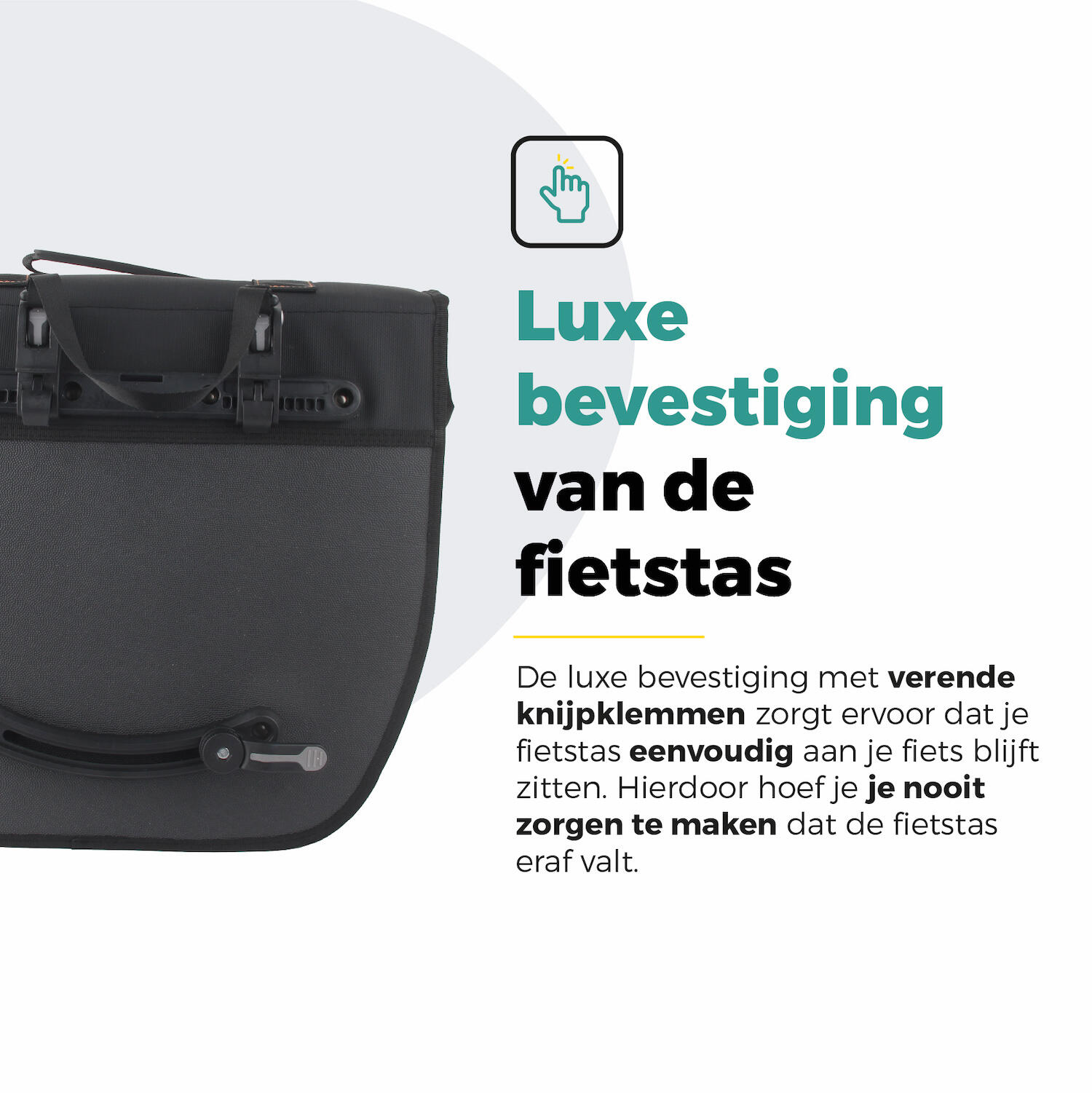 Voltano Enkele Fietstas Afgeschuind Links - Zwart - 22 Liter 2/7