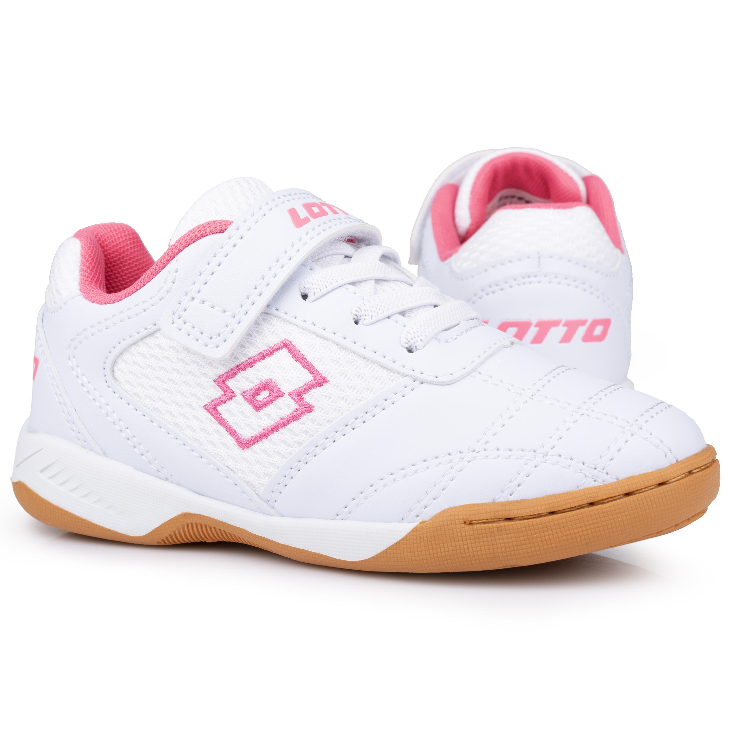 Lotto Schuhe WHIZZER K Kinder Low Top Sneaker 2600120K Weiss/Pink 7/7