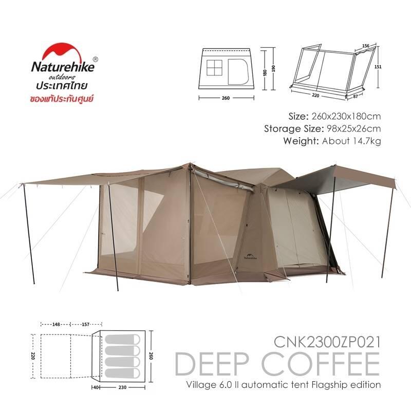 Naturehike Village 6.02 II Upgrade Tent Automatic 4 Person Cabin