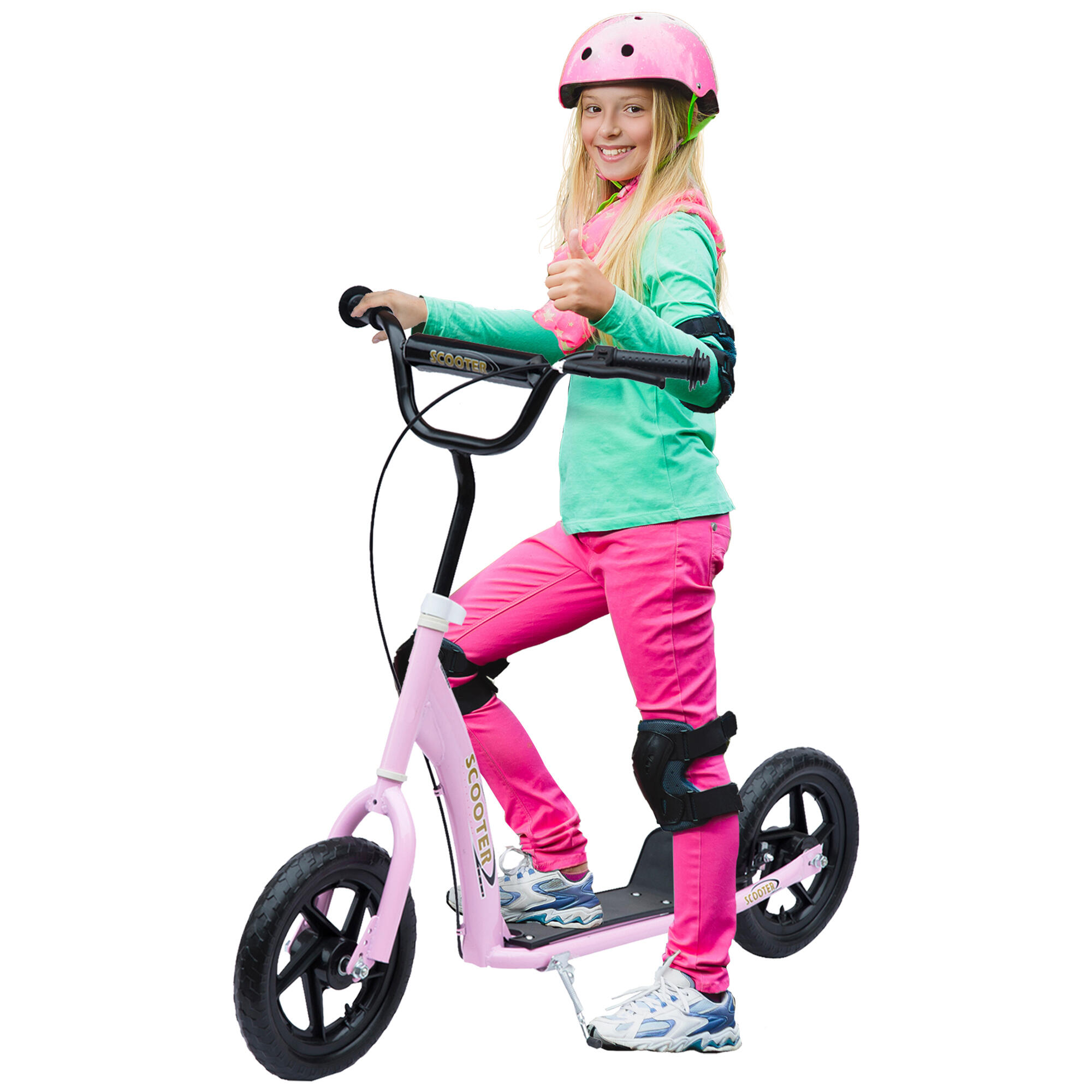 HOMCOM Trotinete para Crianças 120x52x88cm Rosa HOMCOM