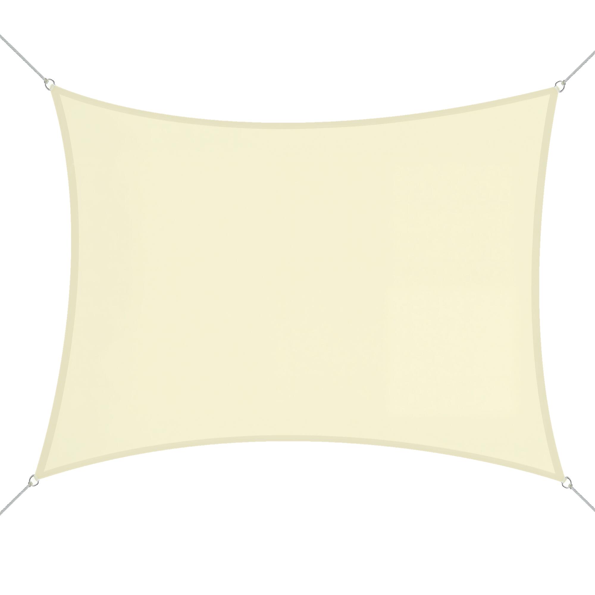 OUTSUNNY Toldo Vela Retangular  3x4m Creme Outsunny