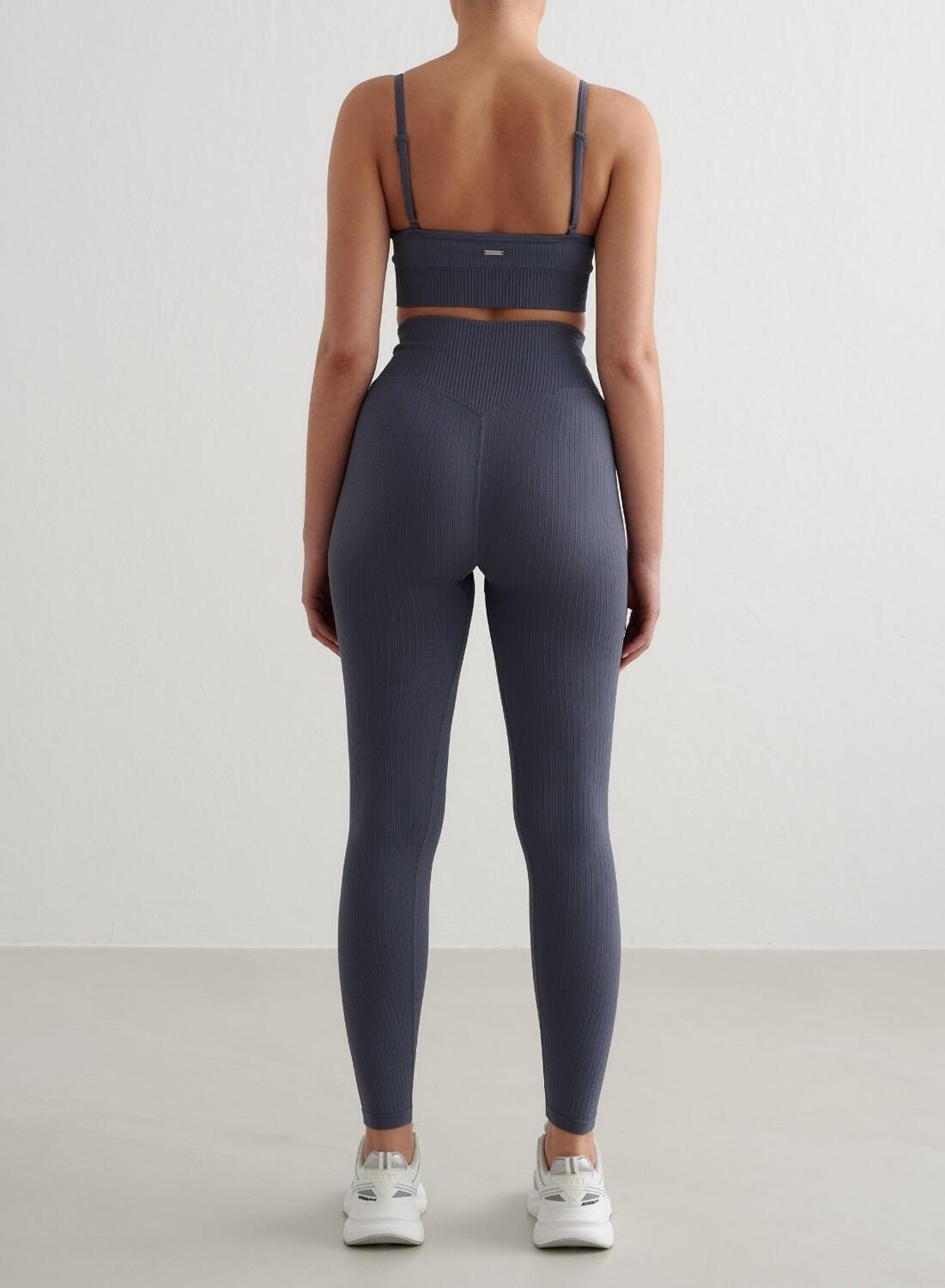 Dames Legging Geribbelde Naadloos Leiblauw 2/6