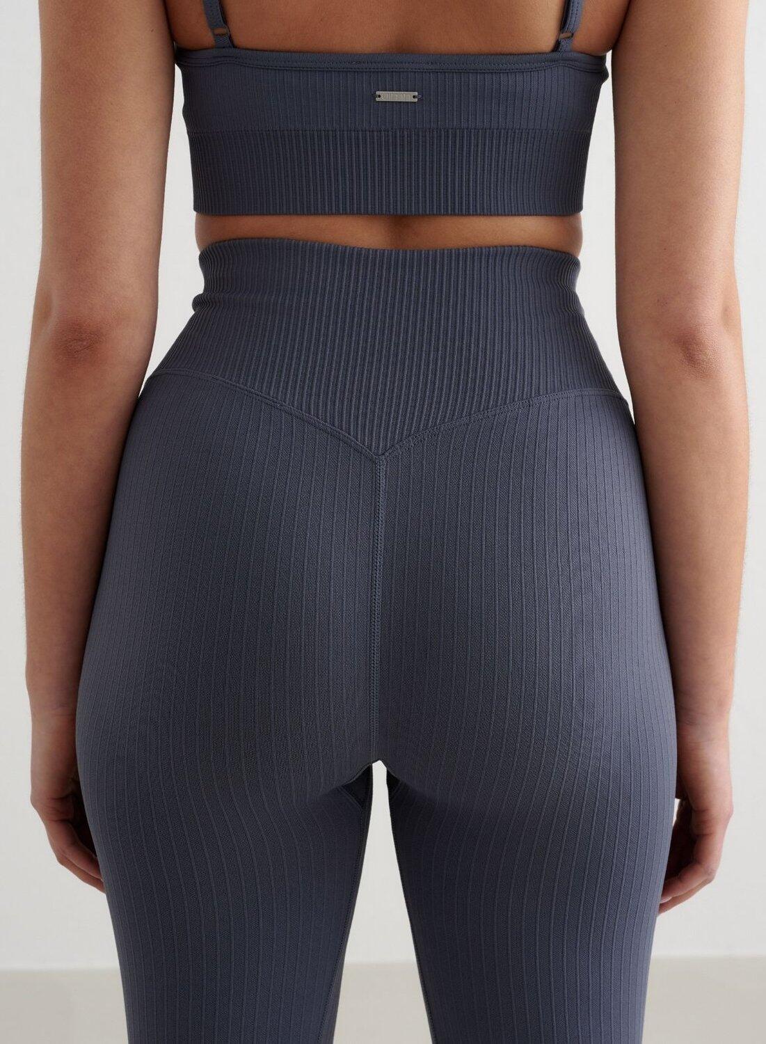 Dames Legging Geribbelde Naadloos Leiblauw 5/6