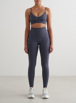 Damen Yoga Leggings Gerippt Nahtlos Dunkelbraun