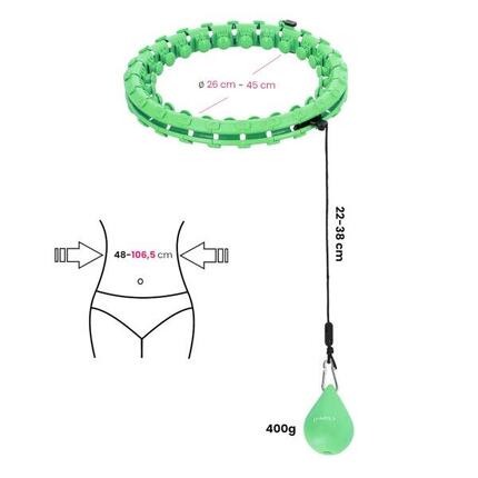 Hula-hoop-reifen mit massagepunkten und schwerkraftball hhw01 HMS