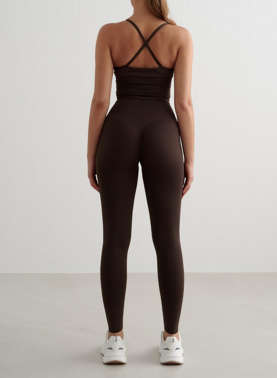 Dames Sportbeha Naadloos Kruis Rug Bralette Chocolade 4/6