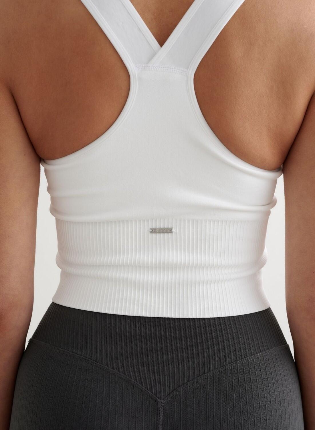 Femme Soutien-gorge de sport Maintien Élevé Sans Couture Bralette Blanc 4/6