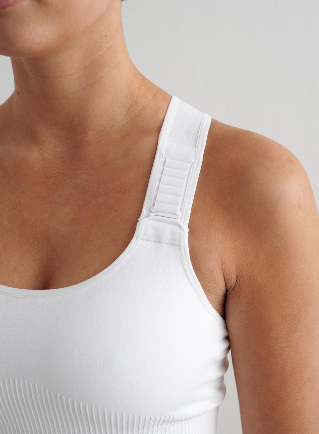Femme Soutien-gorge de sport Maintien Élevé Sans Couture Bralette Blanc 6/6