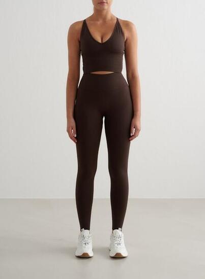 Femme Legging Sans Coutures Taille Haute squat proof Petite Shape Brun Chocolat