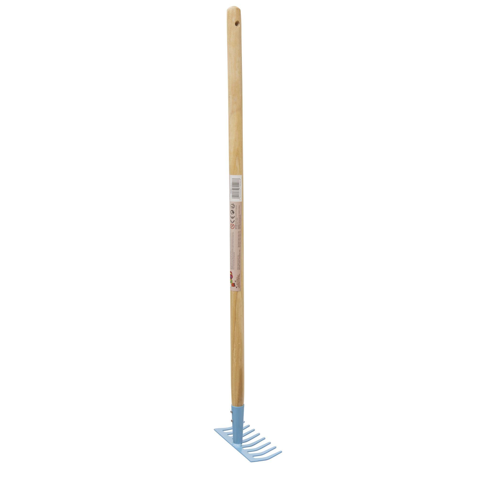 Râteau pour enfant 76 cm Windhager - bleu, manche en bois 3/5