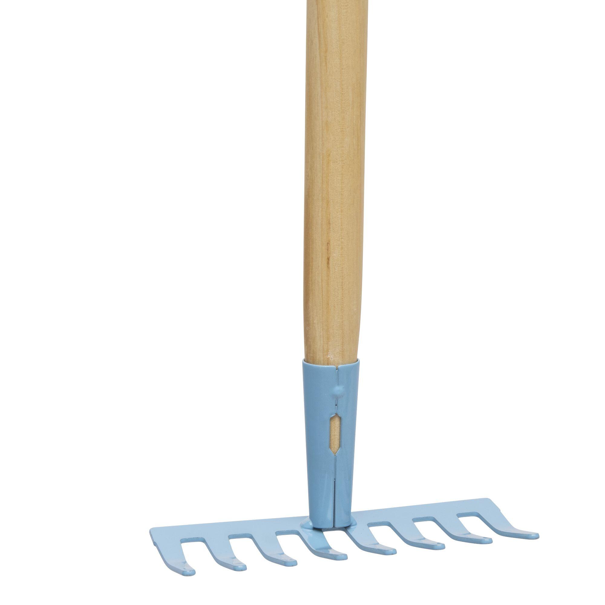 Râteau pour enfant 76 cm Windhager - bleu, manche en bois 2/5
