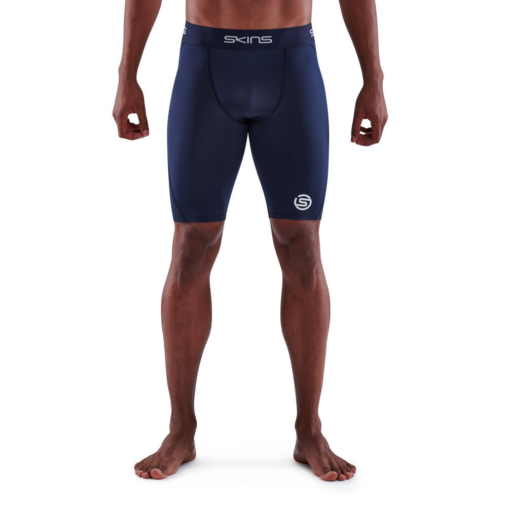 SKINS Men's Series-1 Running/Gym Half Tight Navy Blue