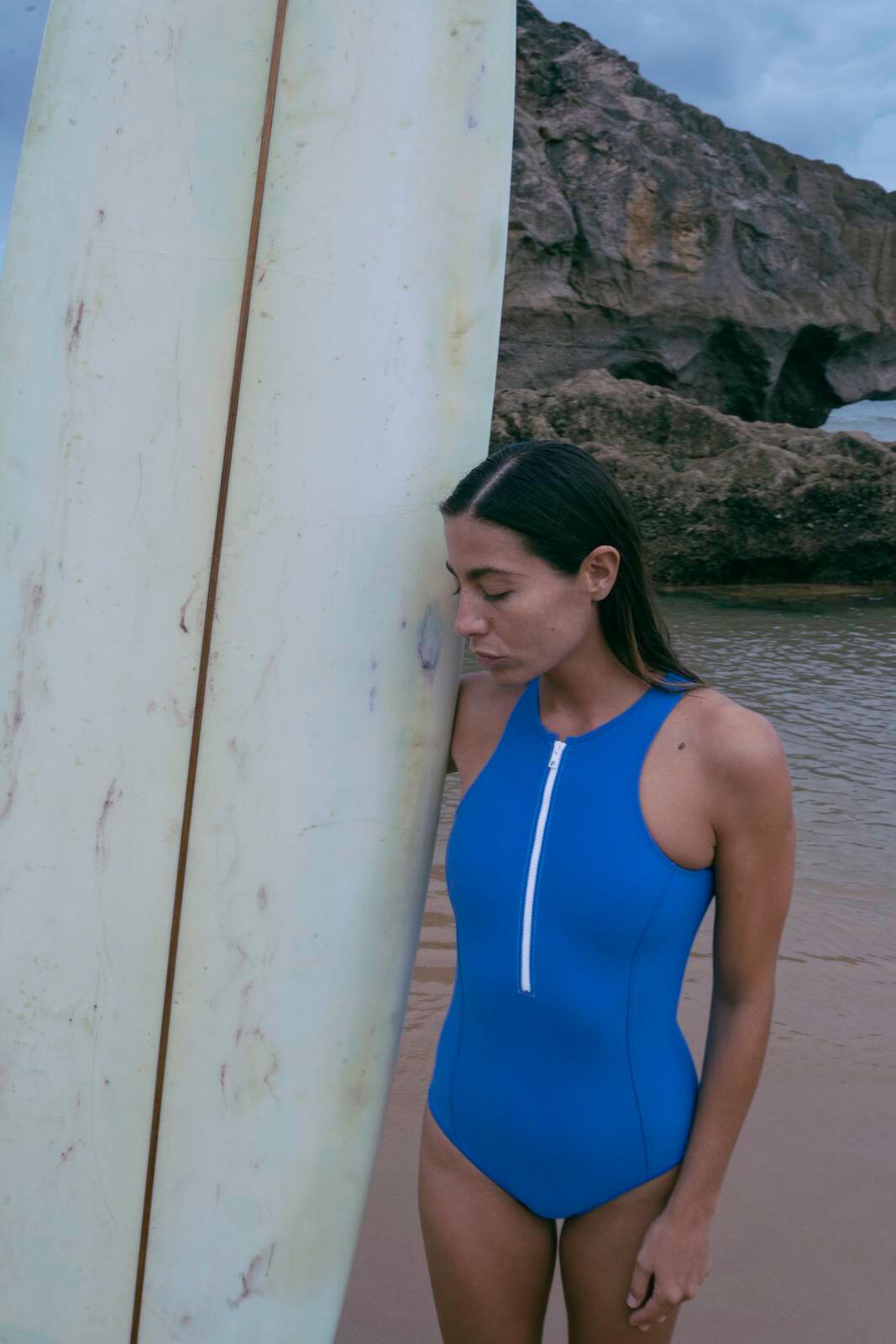 Maillot de bain avec fermeture à glissière pour la natation,le surf(-kite) –Bleu 5/7
