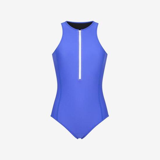 Maillot de bain avec fermeture à glissière pour la natation,le surf(-kite) –Bleu