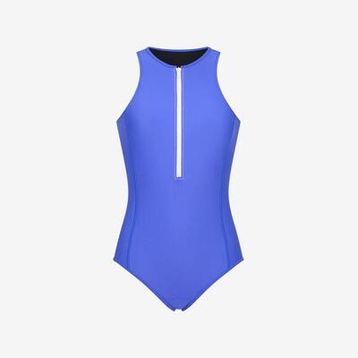 Premium Damen Badeanzug mit Reißverschluss zum Schwimmen, Surfen,Kiten – Braun