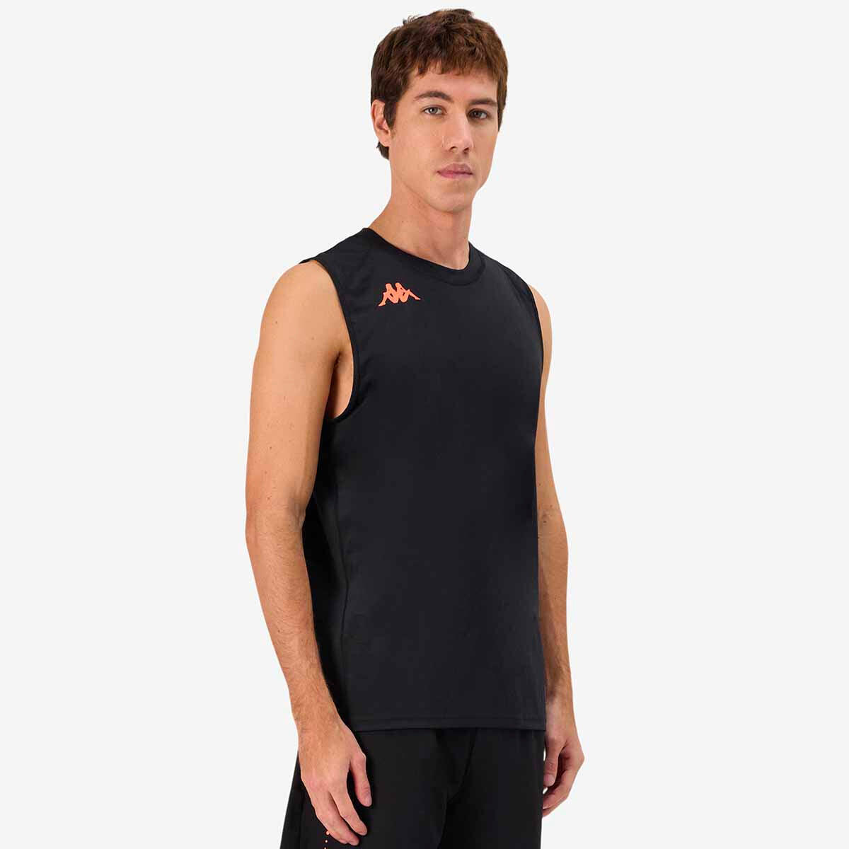 Débardeur training sans manches homme Kombat Fiolo noir, corail 6/7