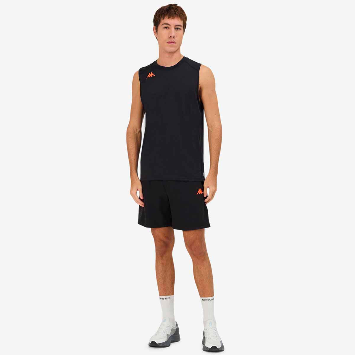 Débardeur training sans manches homme Kombat Fiolo noir, corail 5/7