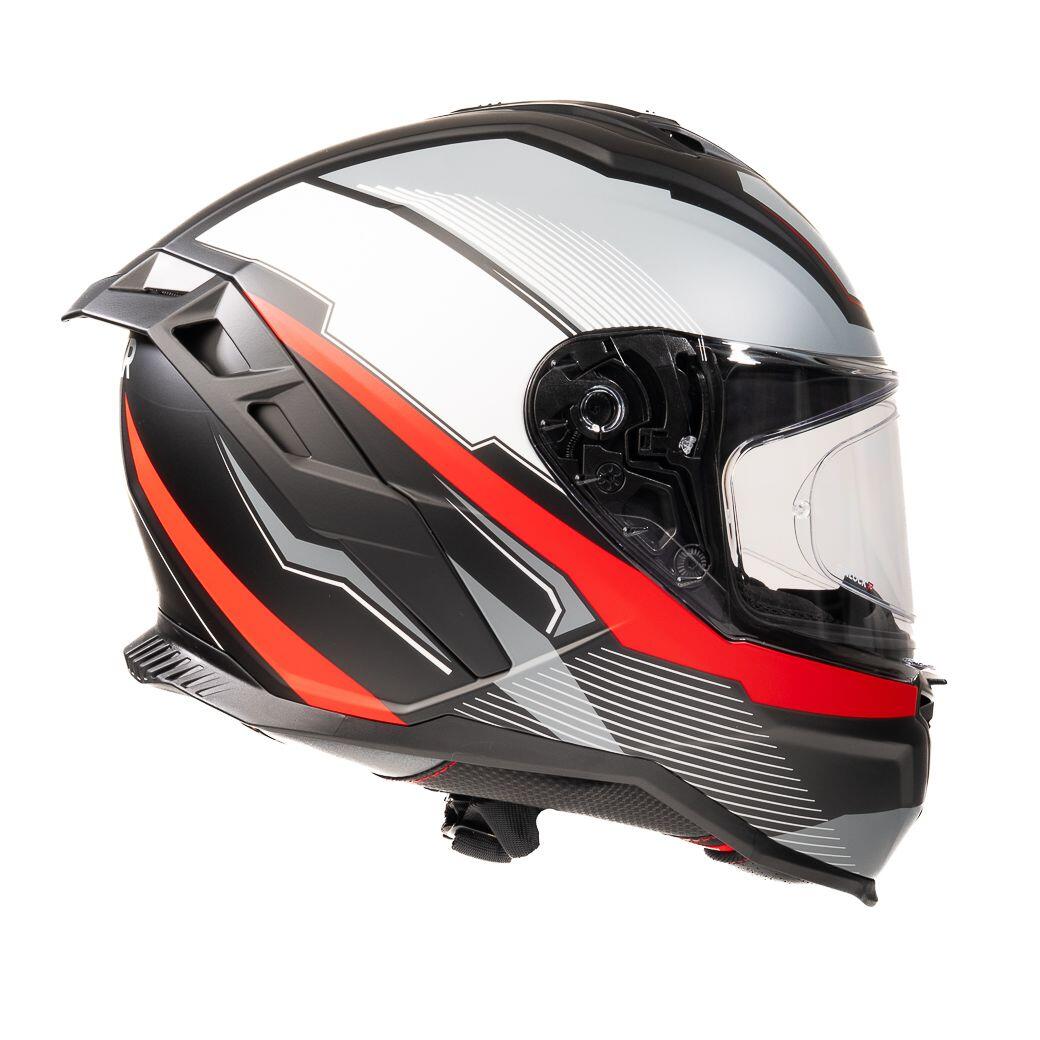 MOTOBLOUZ Casque Intégral HYPERION LUX Black/White/Red | ECE 22.06 6/7