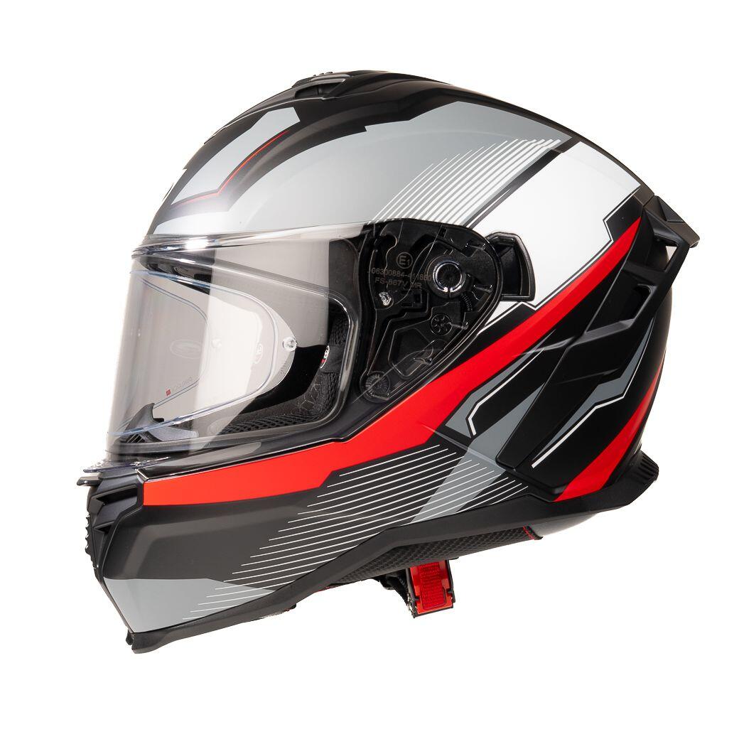 MOTOBLOUZ Casque Intégral HYPERION LUX Black/White/Red | ECE 22.06 2/7