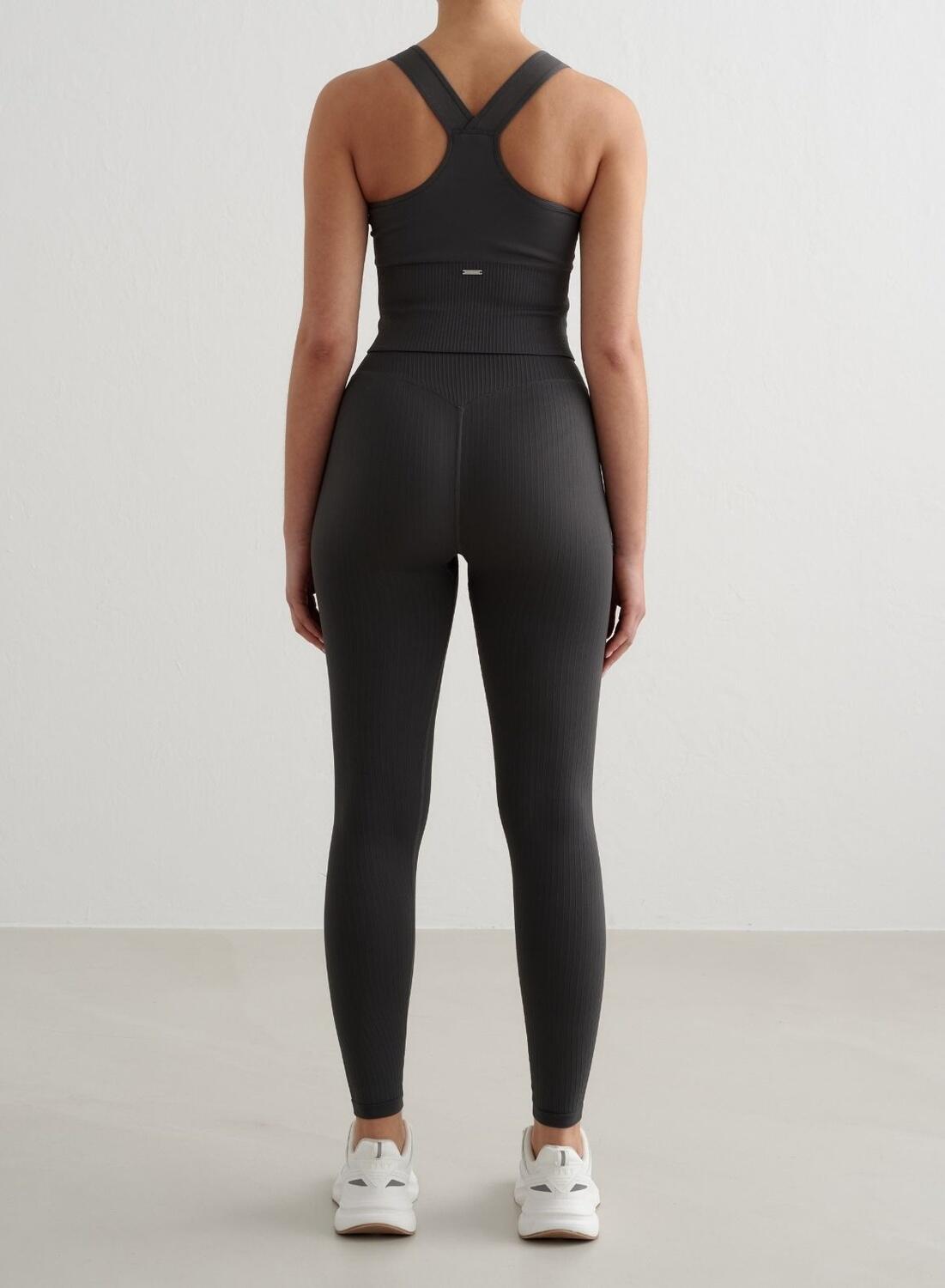 Femme Soutien-gorge de sport Maintien Élevé Sans Couture Bralette Gris Foncé 4/6