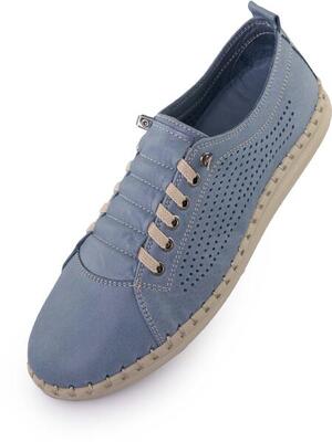 Nell perform dames leren schoenen denim blauw 38