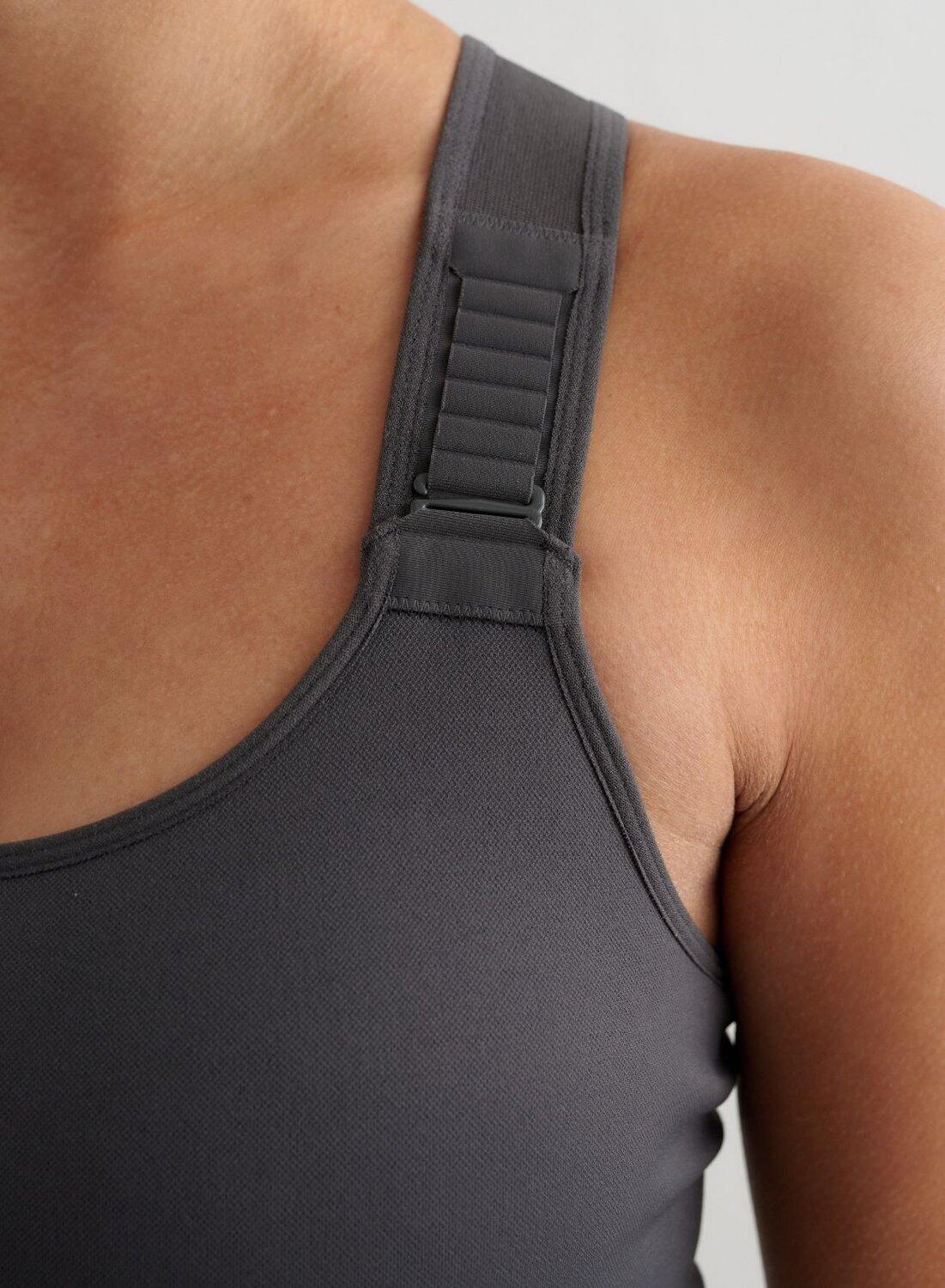 Femme Soutien-gorge de sport Maintien Élevé Sans Couture Bralette Gris Foncé 6/6