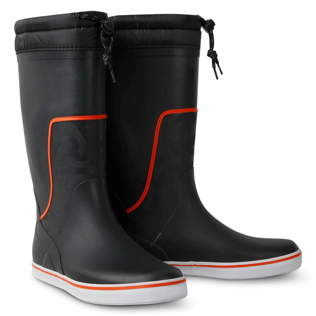 Tall Sailing Boots - Black/Solar