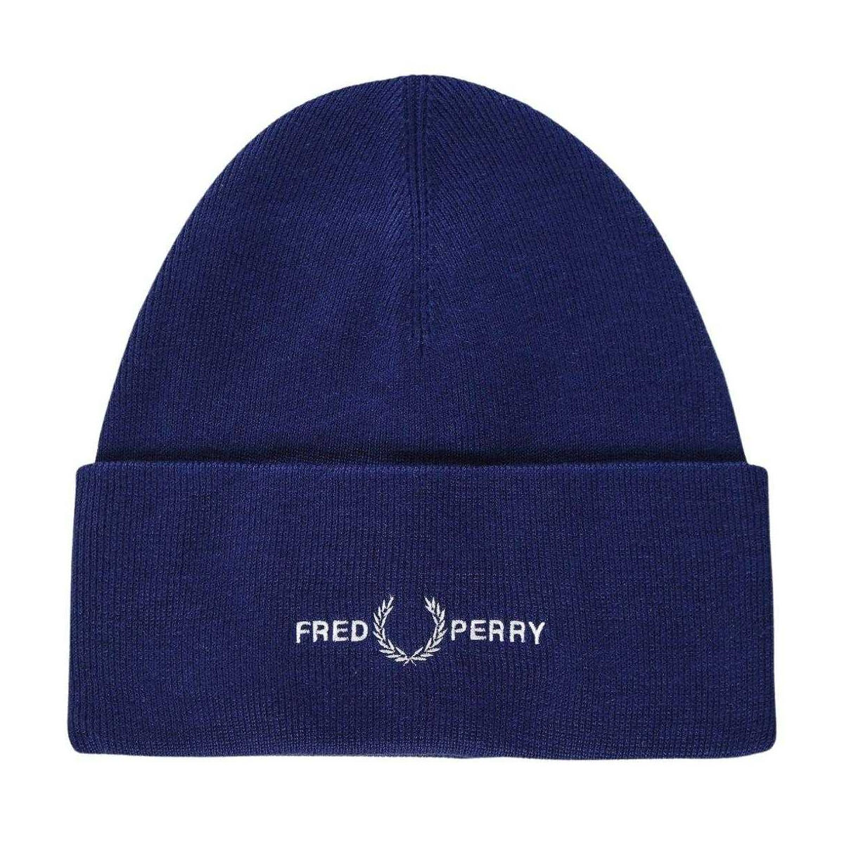 Unisex Adult Graphic Logo Beanie (Dark Green) FRED PERRY