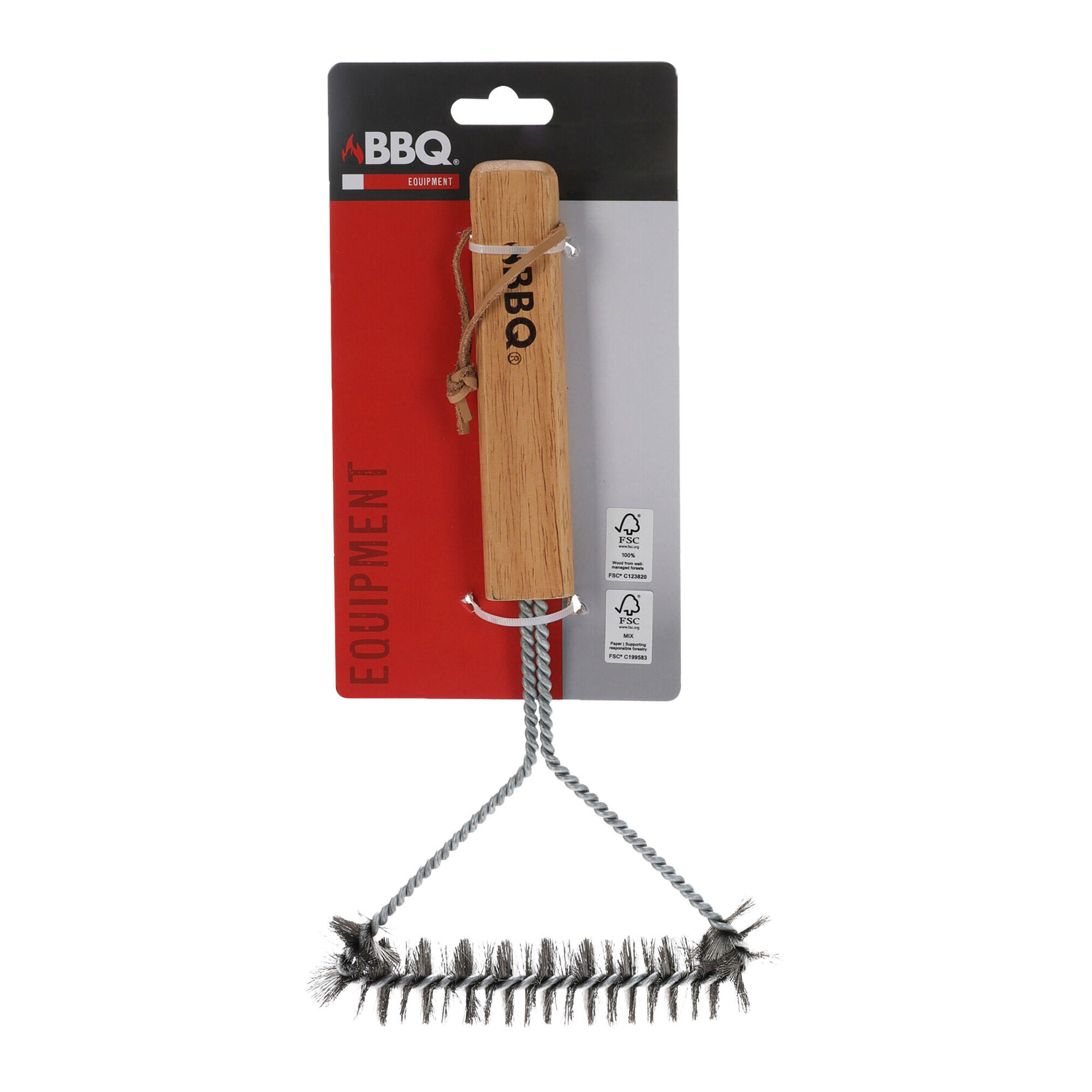Brosse barbecue 30 x 14 cm, manche en bois ergonomique 1/2