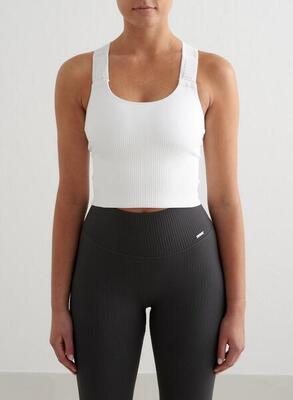 Damen Sport-BH Starker Halt Gerippt Nahtlos Bralette Weiß