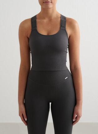 Damen Sport-BH Starker Halt Gerippt Nahtlos Bralette Weiß