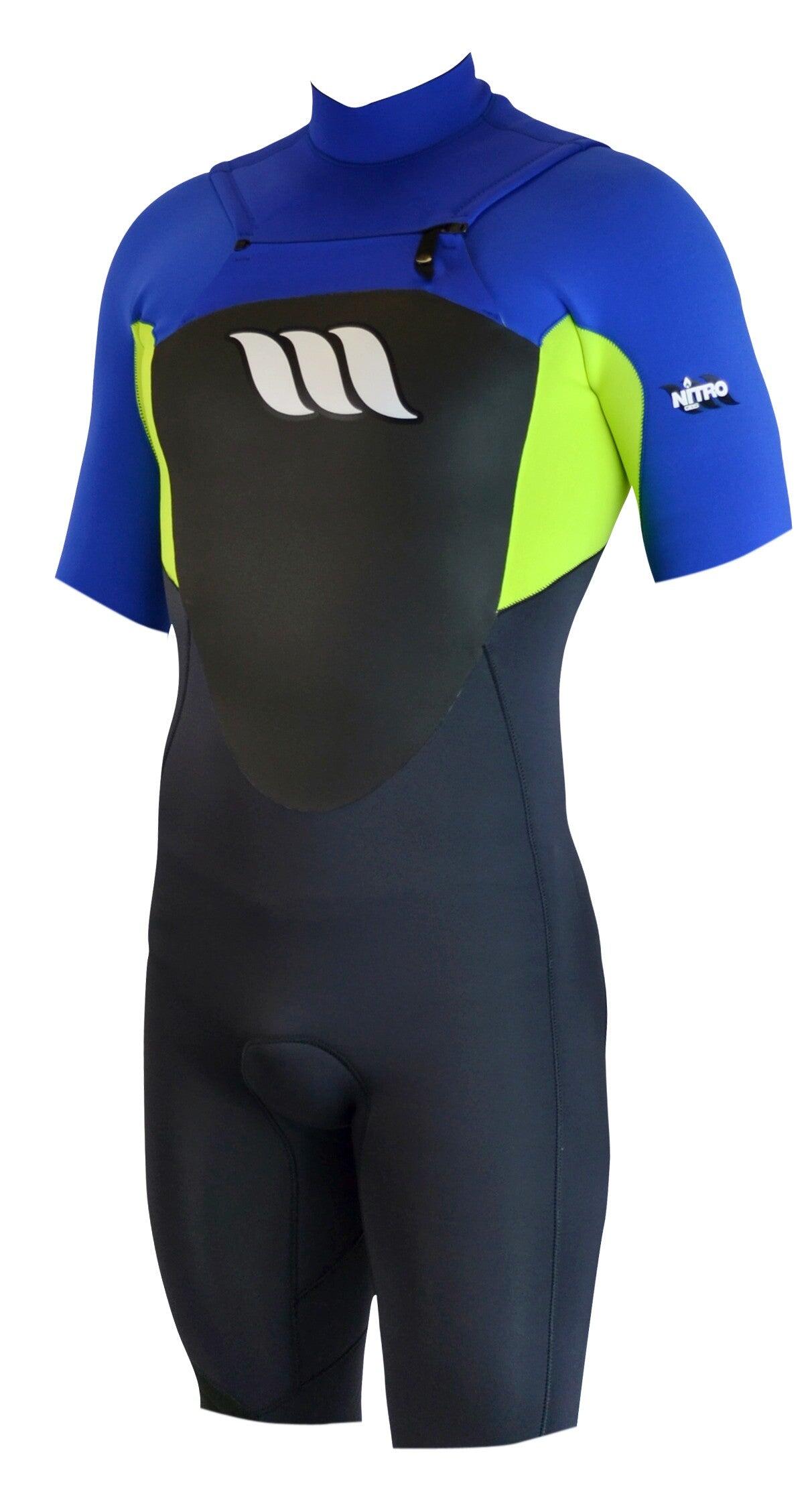 WEST - Fato de surf - Nitro Shorty 2/2mm fecho frontal - Azul Royal / Citrus 1/1
