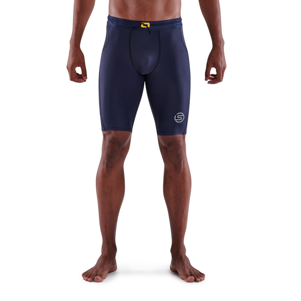 SKINS Men's Series-3 Running/Gym Half Tight Navy Blue