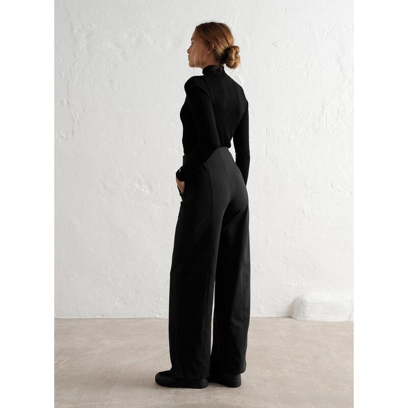 Femme Pantalon Chaud à Plis Noir AIM'N | Decathlon