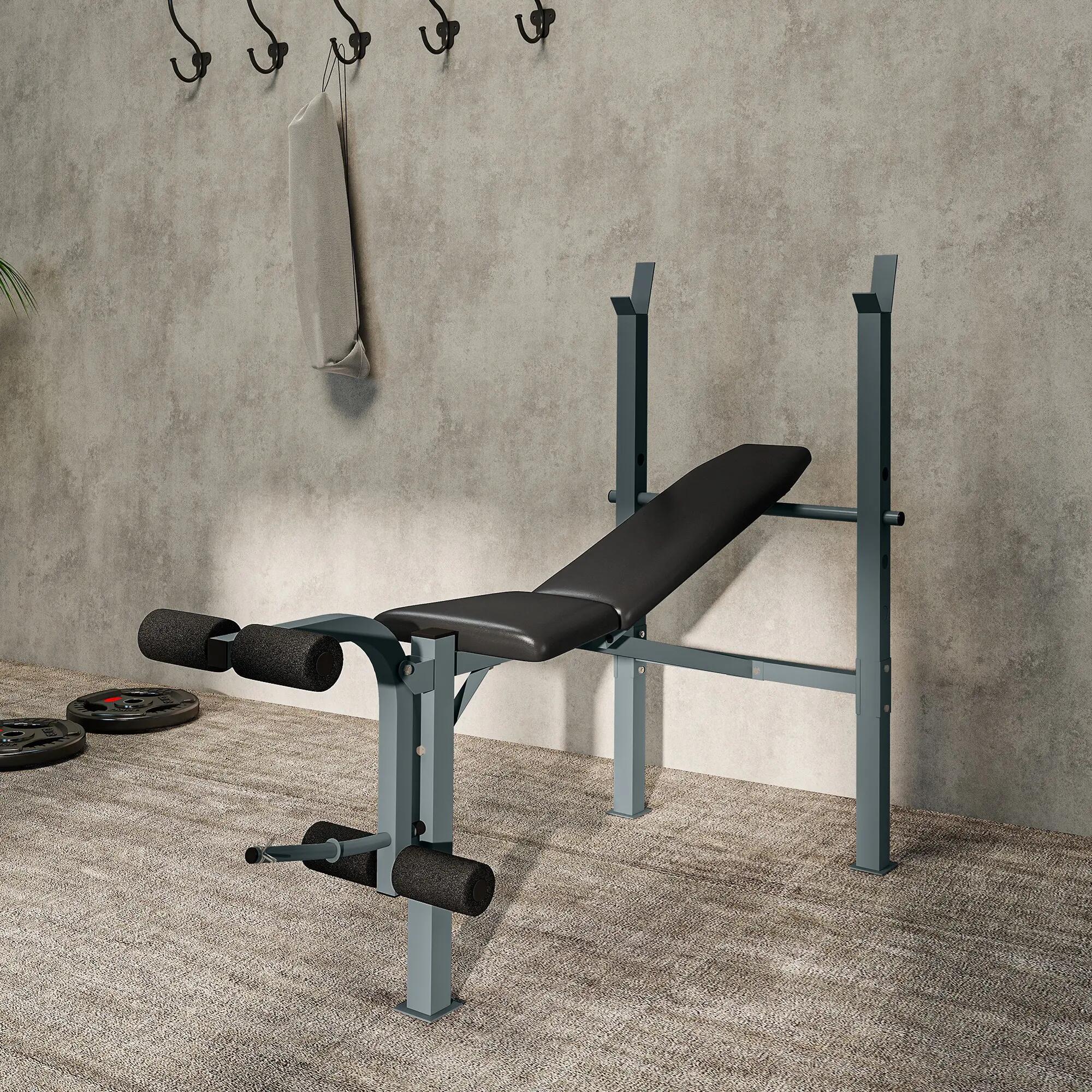 Banco de Musculação 165x68x114cm Preto HOMCOM 5/7