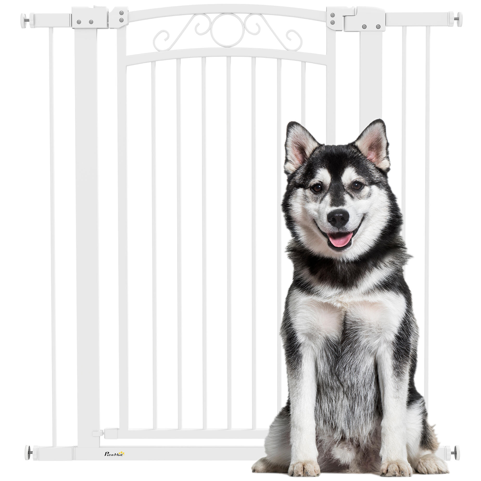 PAWHUT Barreira de segurança para cães 76-102x104 cm branco PawHut