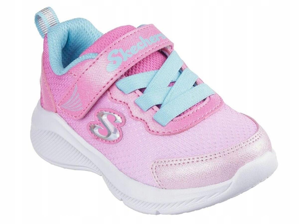 BUTY dziecięce SKECHERS sportowe 303579N-PKLB różowe na rzepę lekkie 24 3/4