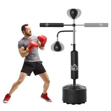 Sac de frappe autoportant 4 en 1 avec 2 balles de frappe, barre rotative et sac