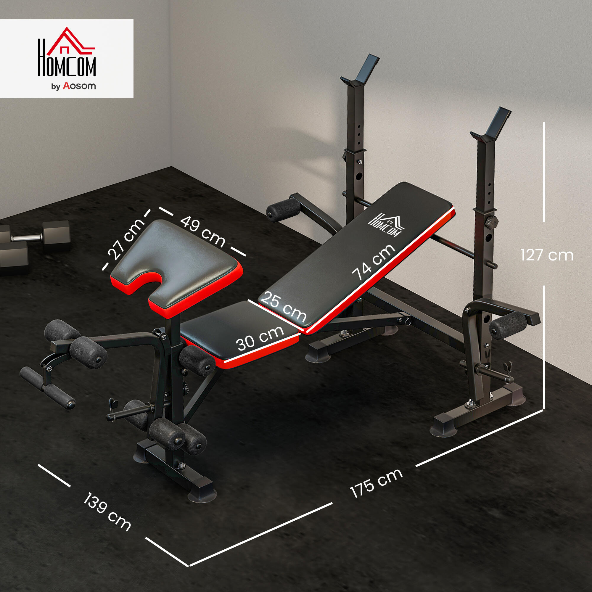 Banc de musculation - Fitness - Réglable multifonction - Noir 5/6