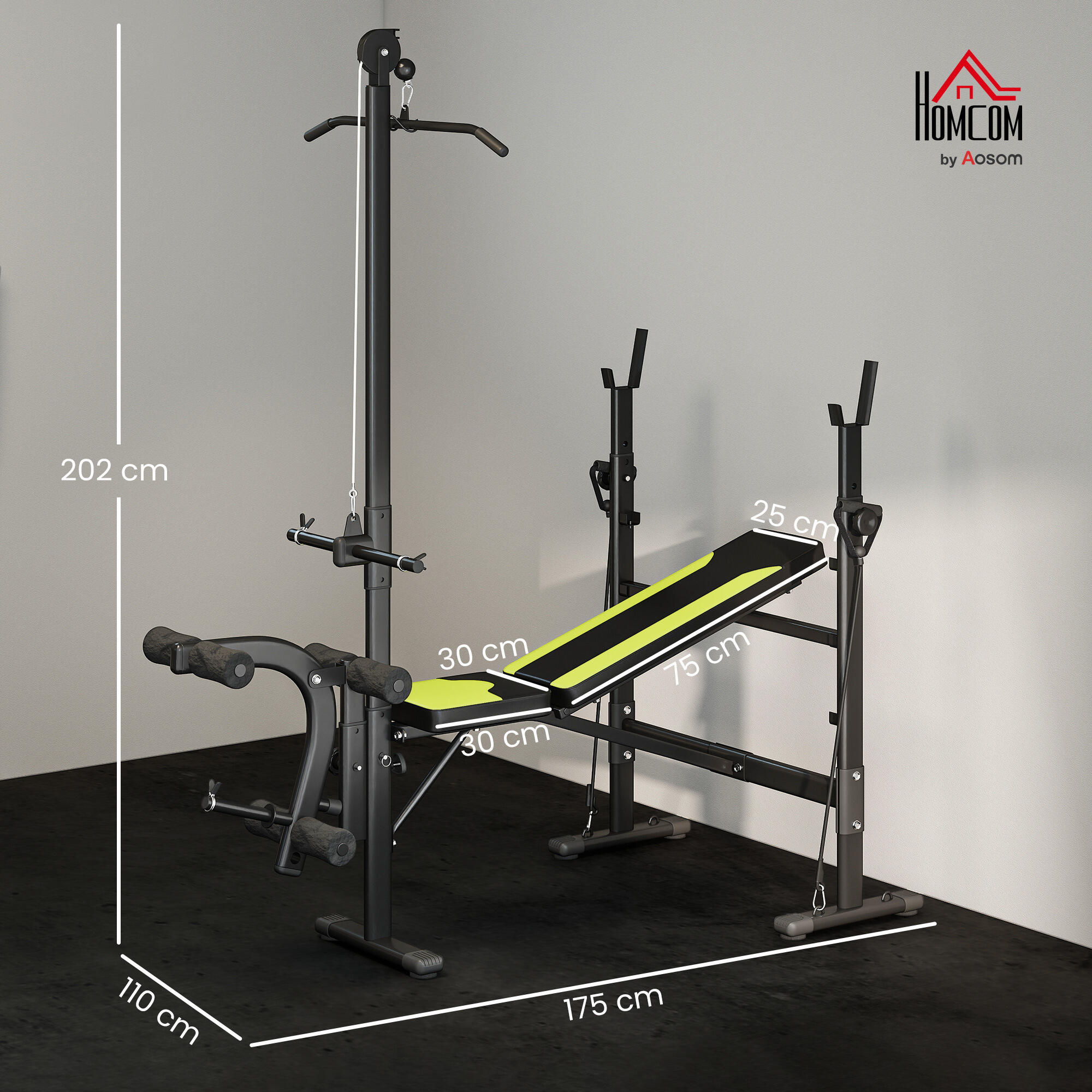 Banc de musculation pour des entraînements de fitness complets avec dossier 5/9