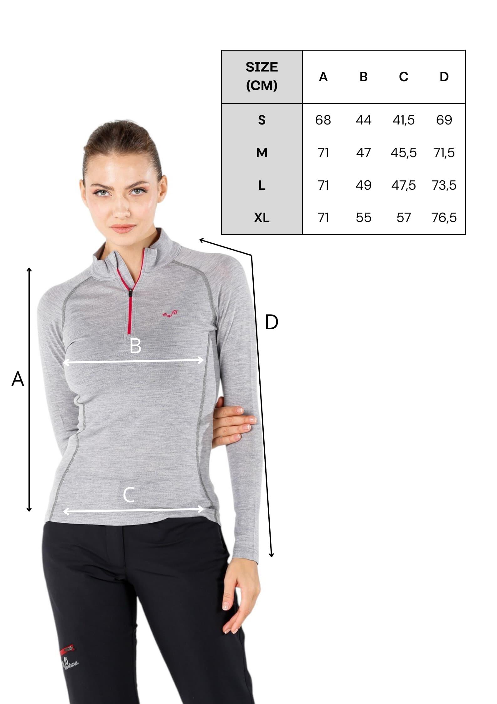 Vega - damska koszulka 100%  wełna merino z zamkiem YKK  (195 g/m²) S, Szary 2/7