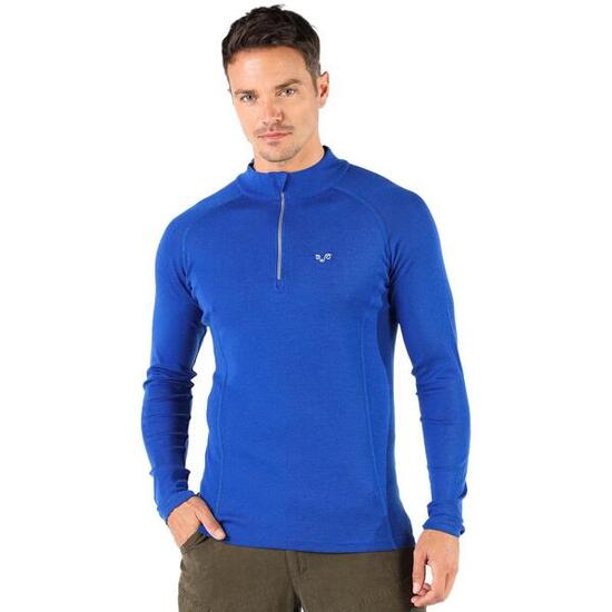 Astro - męska koszulka 100% wełna merino z zamkiem YKK (195 g/m²) M, Niebieski