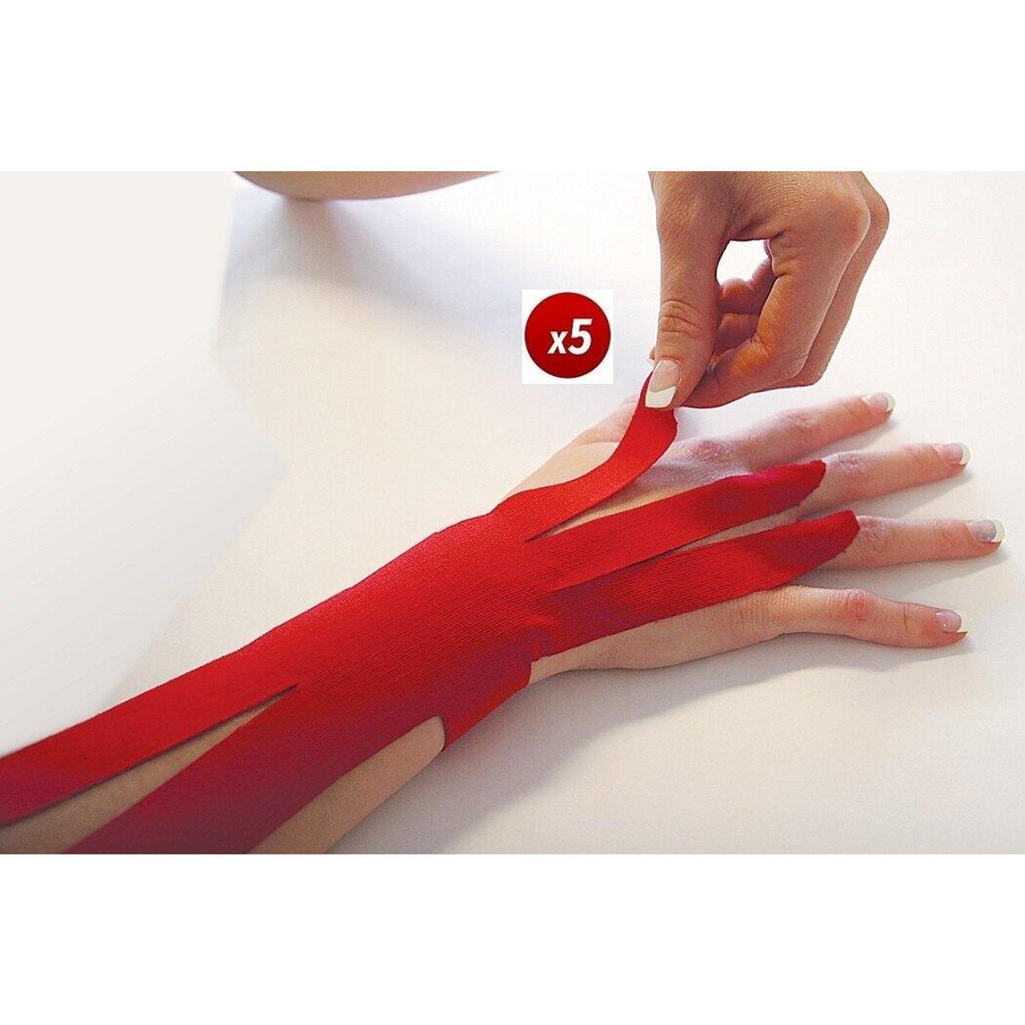 Sport-elec - Bande De Poignet Neuromusculaire Fonctionnelle Prédécoupée 5 Unités - Strap Poignet - Rouge - Taille Unique - Decathlon