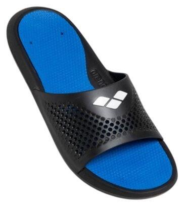 Claquettes piscine Arena Bruno Noir/Bleu Unisexe