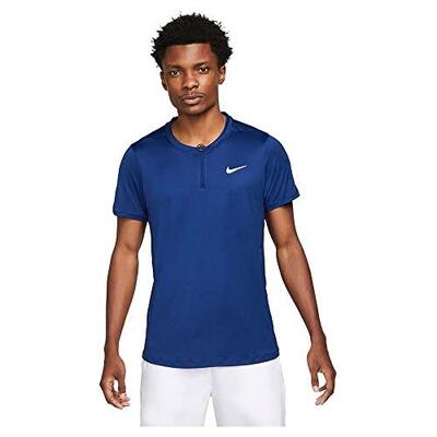 Nike heren dri-fit 1/2 zip polo - diep koninklijk blauw